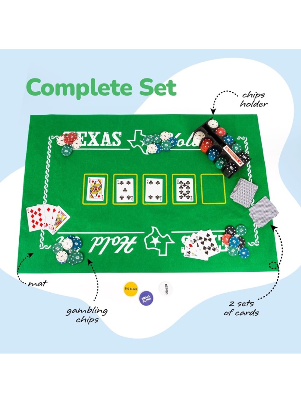 Texas Hold'em Poker Set - Tin Storage Case - 7 Lbs (Ship Alone) - Picture 4 of 6